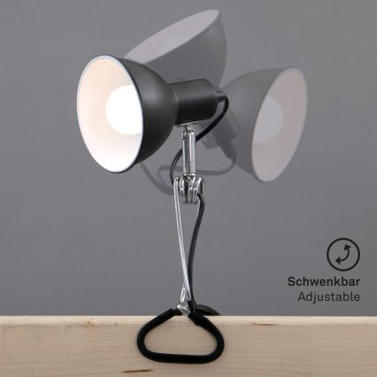 Briloner 2790-015 - klambriga lamp FIX 1xE14/8W/230V must/läikiv kroom