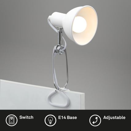 Briloner 2790-016 - Klambriga lamp FIX 1xE14/8W/230V valge