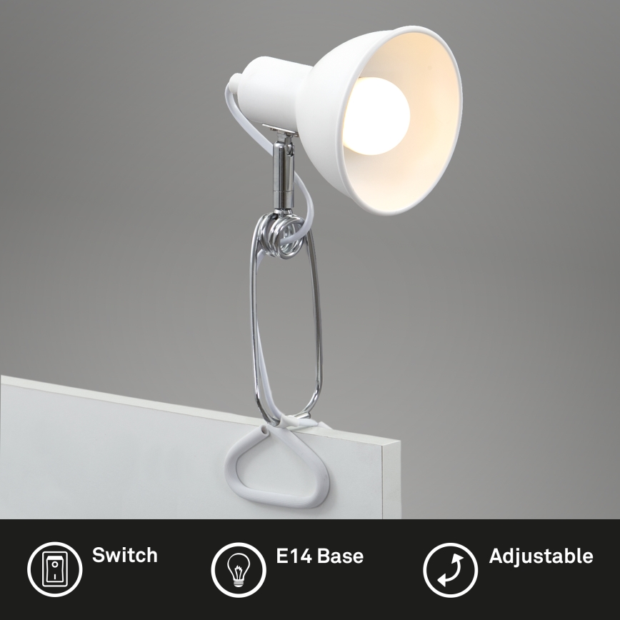 Briloner 2790-016 - Klambriga lamp FIX 1xE14/8W/230V valge