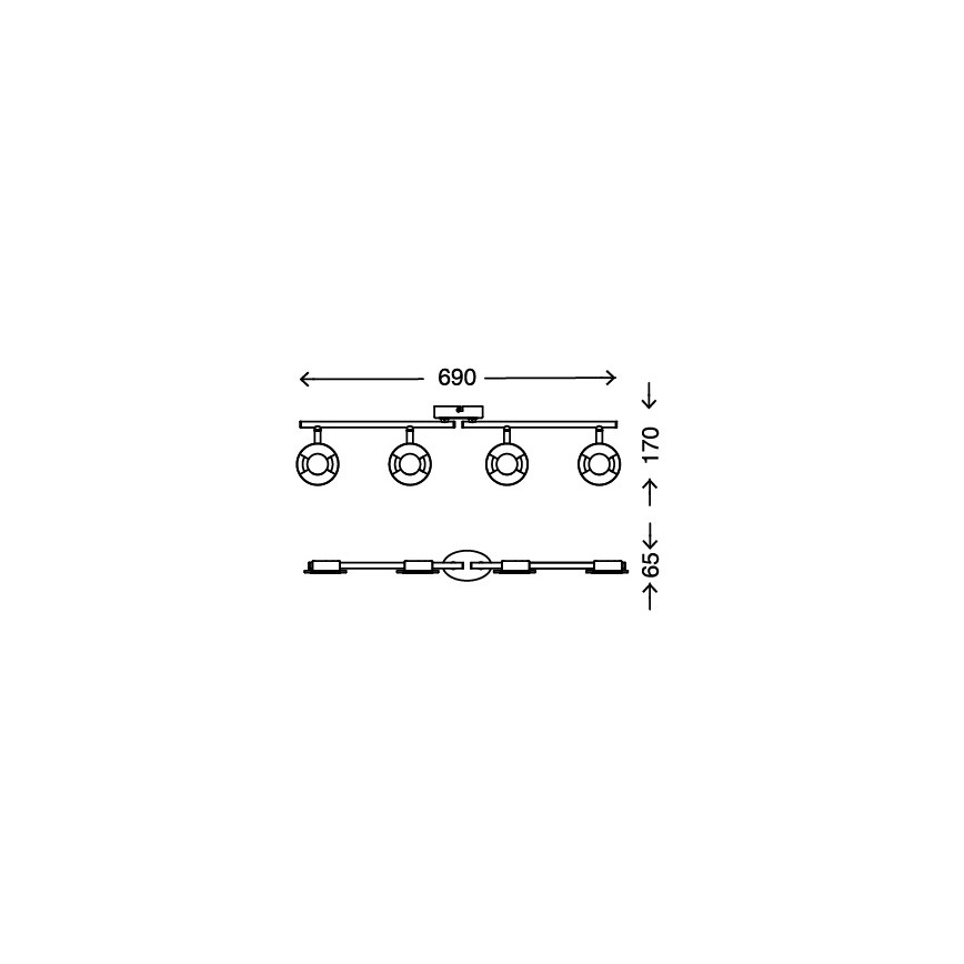 Briloner 2798-042 - LED Kohtvalgusti STONE 4xLED/4,5W/230V