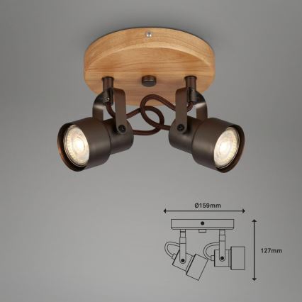 Briloner 2872-025R - LED Kohtvalgusti SPOTLIGHT 2xGU10/5W/230V pruun