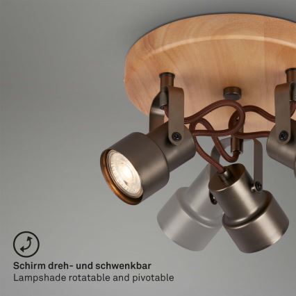 Briloner 2872-035 - LED Kohtvalgusti SPOTLIGHT 3xGU10/5W/230V pruun