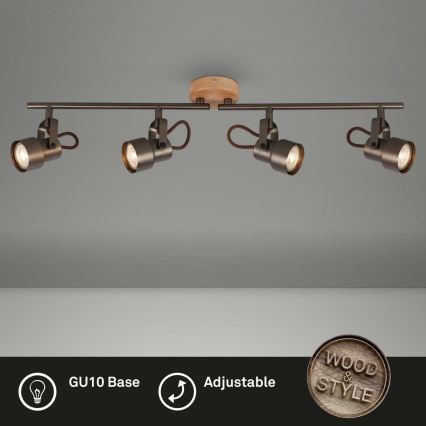 Briloner 2872-045 - LED Kohtvalgusti TAHUN 4xGU10/5W/230V 3000K pruun