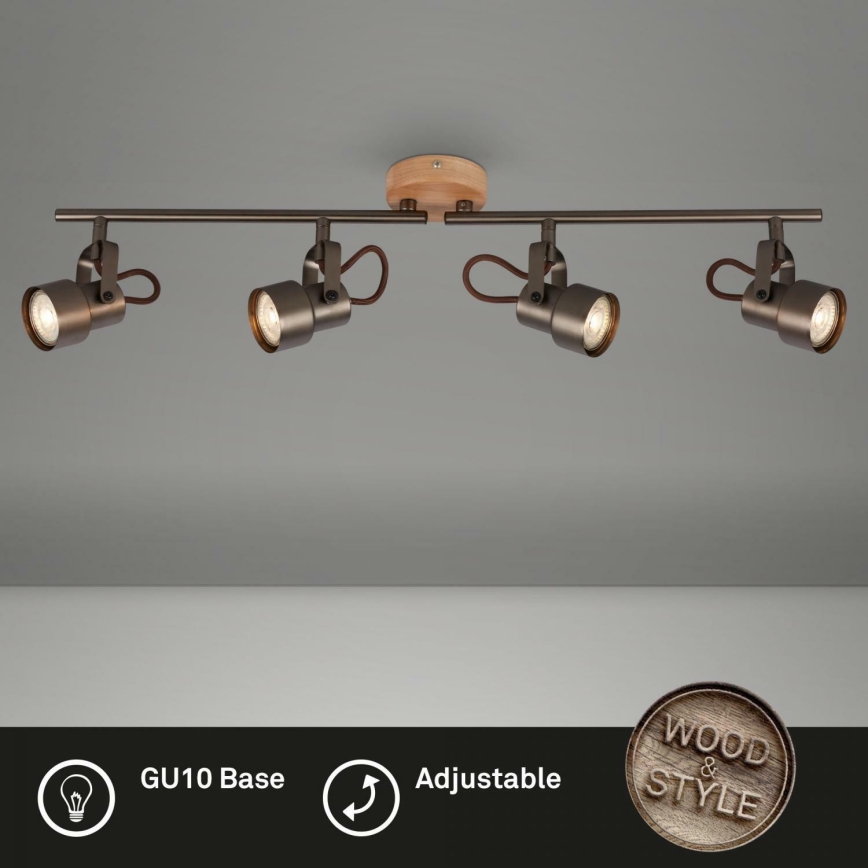 Briloner 2872-045 - LED Kohtvalgusti TAHUN 4xGU10/5W/230V 3000K pruun