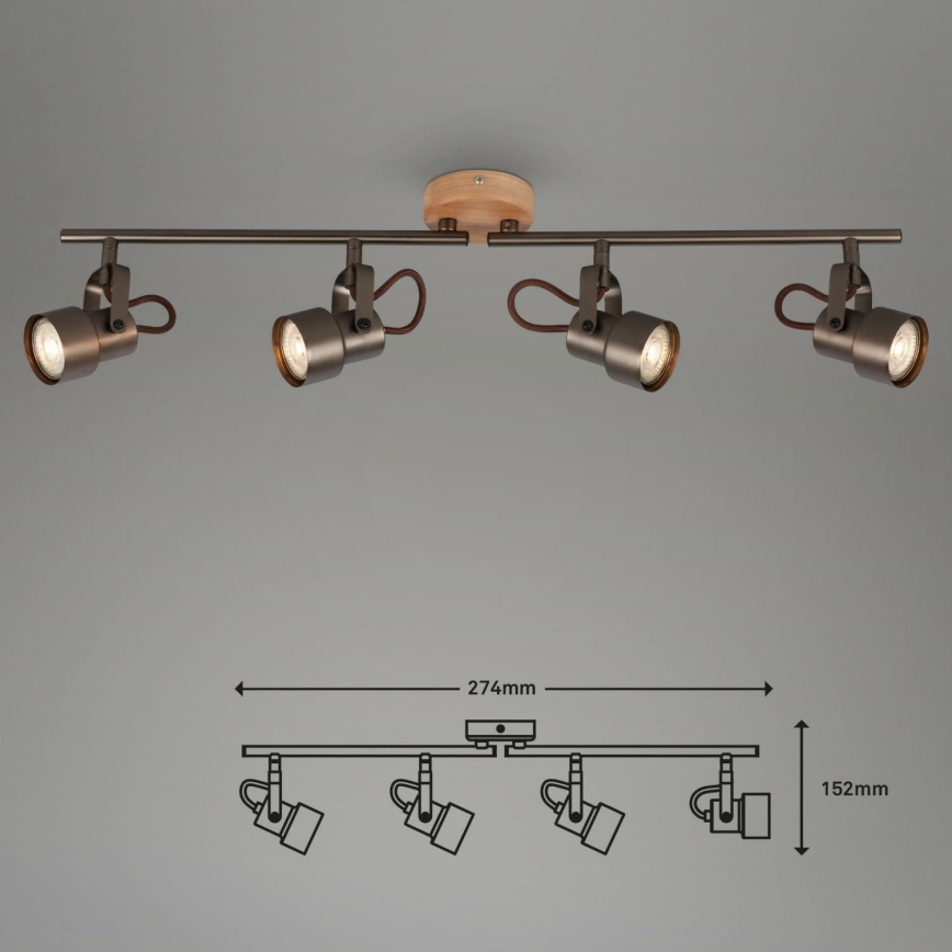 Briloner 2872-045 - LED Kohtvalgusti TAHUN 4xGU10/5W/230V 3000K pruun