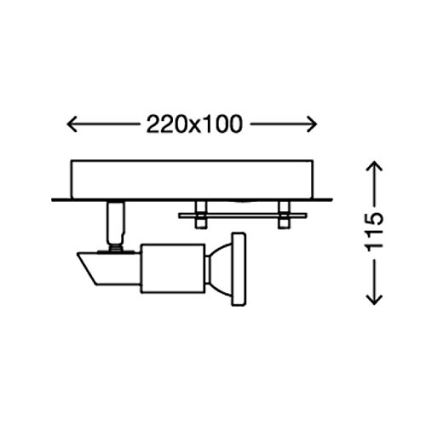 Briloner 2879-022 - LED Laevalgusti COMBINATA 1xGU10/3W + LED/5W/230V