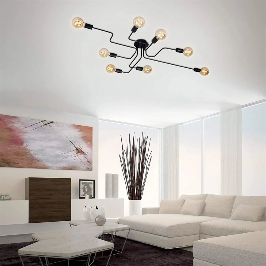 Briloner 2888-085 - Pinnale kinnitatav lühter FARETTO 8xE27/60W/230V must