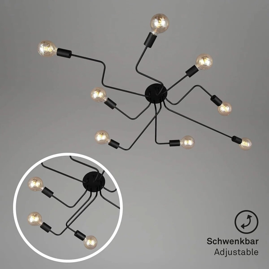 Briloner 2888-085 - Pinnale kinnitatav lühter FARETTO 8xE27/60W/230V must