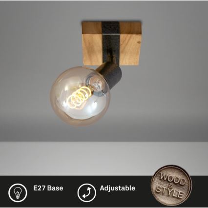 Briloner 2900-011 - Kohtvalgusti seinale WOOD BASIC 1xE27/25W/230V