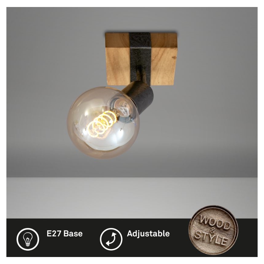 Briloner 2900-011 - Kohtvalgusti seinale WOOD BASIC 1xE27/25W/230V