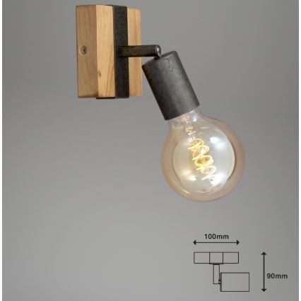 Briloner 2900-011 - Kohtvalgusti seinale WOOD BASIC 1xE27/25W/230V