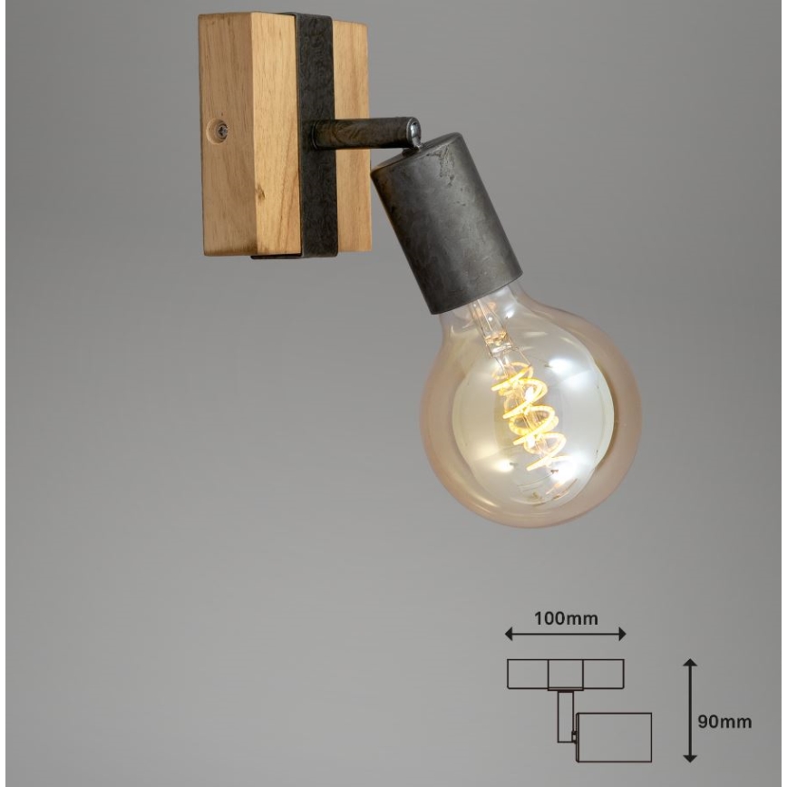 Briloner 2900-011 - Kohtvalgusti seinale WOOD BASIC 1xE27/25W/230V