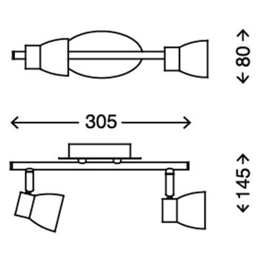 Briloner 2914-022 - LED Kohtvalgusti 2xGU10/3W/230V 3000K