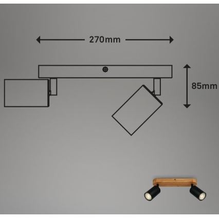Briloner 2922-025 - Kohtvalgusti SPOT 2xGU10/9W/230V