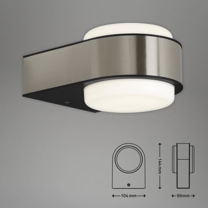 Briloner 3035-012- LED Väli seinavalgusti HANAU LED/6,5W/230V IP44 matt kroom