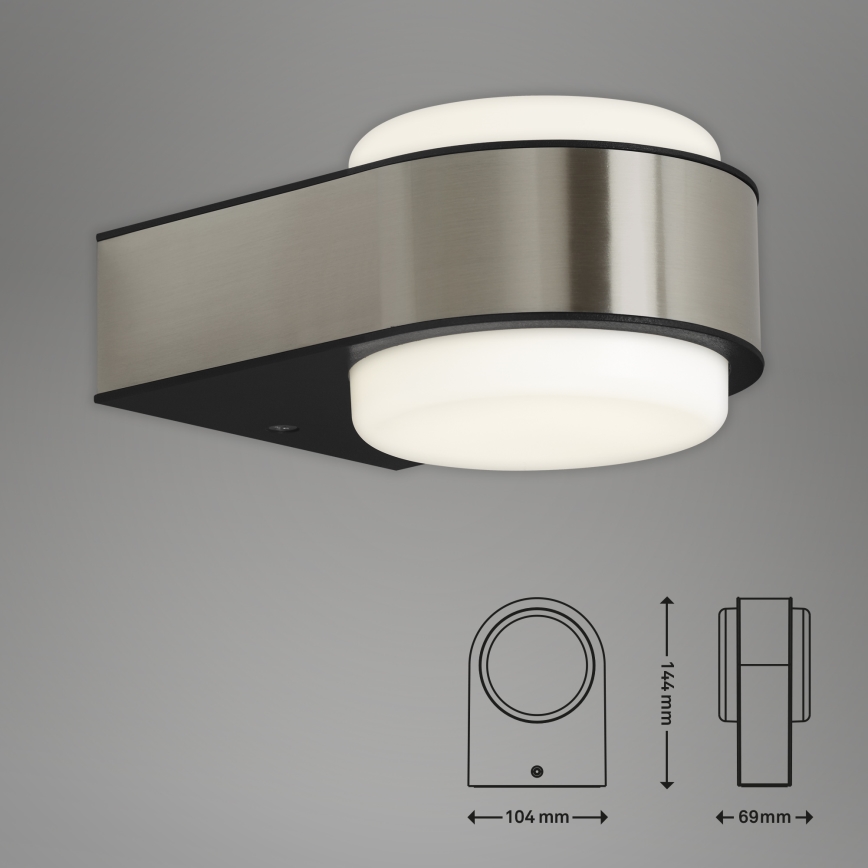 Briloner 3035-012- LED Väli seinavalgusti HANAU LED/6,5W/230V IP44 matt kroom