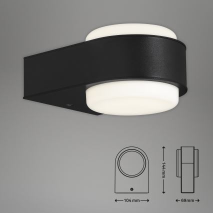 Briloner 3035-015 - LED Väli seinavalgusti HANAU LED/6,5W/230V IP44 must