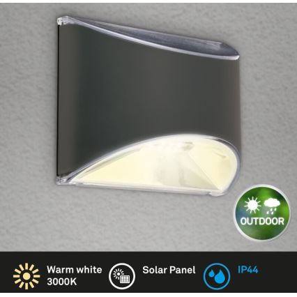 Briloner 3133015 - LED Päikesepaneeliga seinavalgusti LED/2W/3,7V IP44 3000K