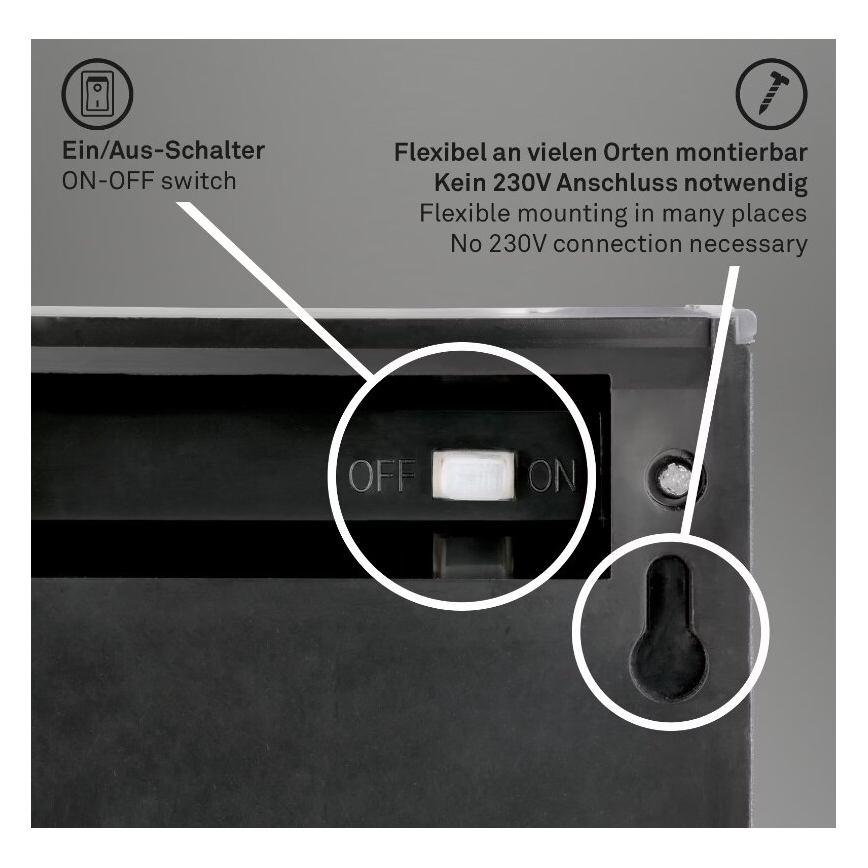 Briloner 3133015 - LED Päikesepaneeliga seinavalgusti LED/2W/3,7V IP44 3000K