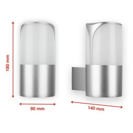 Briloner 320304TF - Välisseinavalgusti 1xE27/12W/230V IP44 hõbedane