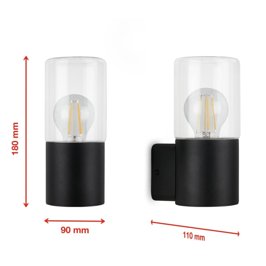 Briloner 320505TF - Väli seinavalgusti 1xE27/12W/230V IP44 must