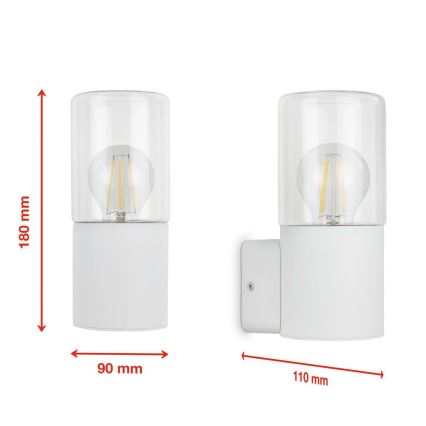 Briloner 320506TF - Väli seinavalgusti 1xE27/12W/230V IP44 valge