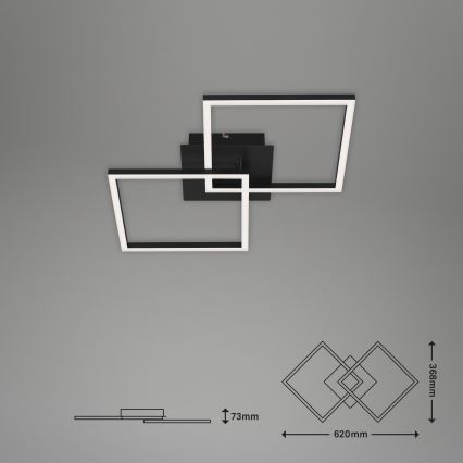 Briloner 3210-015 - LED Hämardatav laevalgusti FRAME 2xLED/11W/230V must