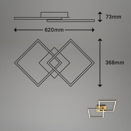 Briloner 3210-017 - LED Hämardatav laevalgusti FRAME 2xLED/11W/230V kuldne