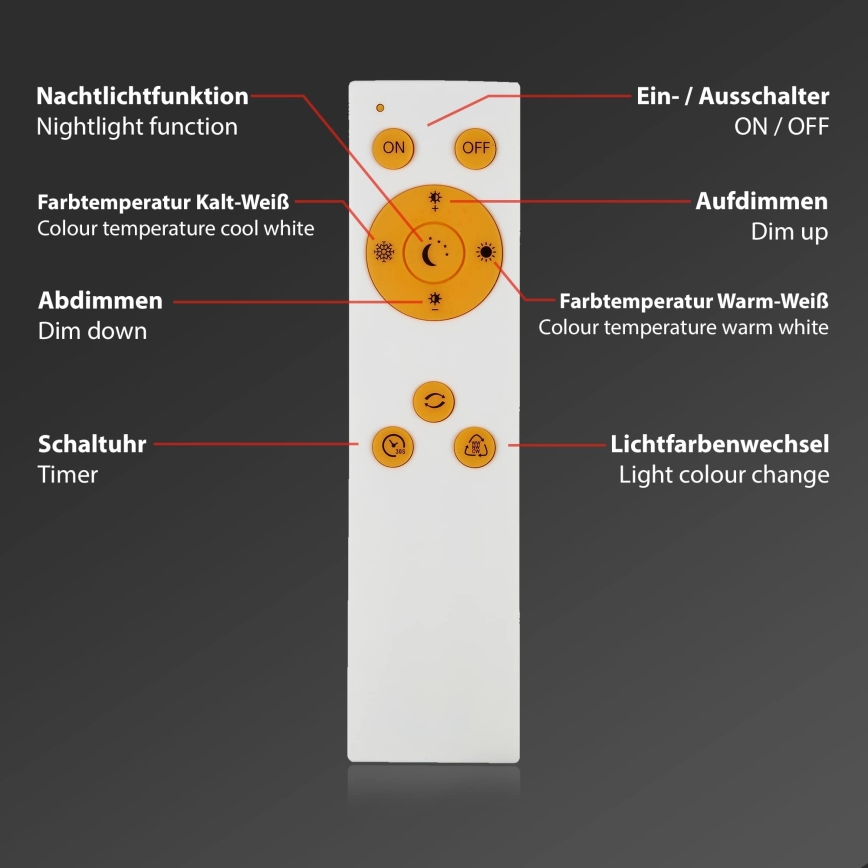 Briloner 3373-016 - hämardatav LED-laelamp STARRY, 15 W, 230 V, 3000-6500K, läbimõõt 28 cm, valge + kaugjuhtimispult