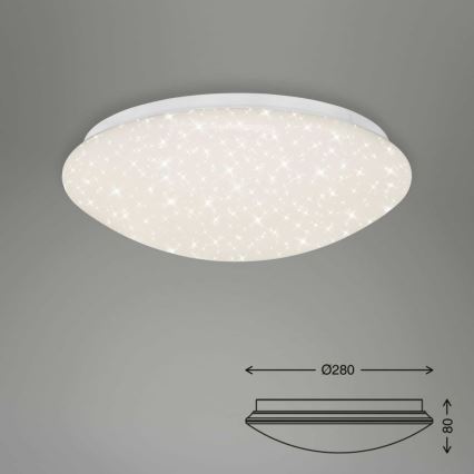 Briloner 3373-016 - hämardatav LED-laelamp STARRY, 15 W, 230 V, 3000-6500K, läbimõõt 28 cm, valge + kaugjuhtimispult