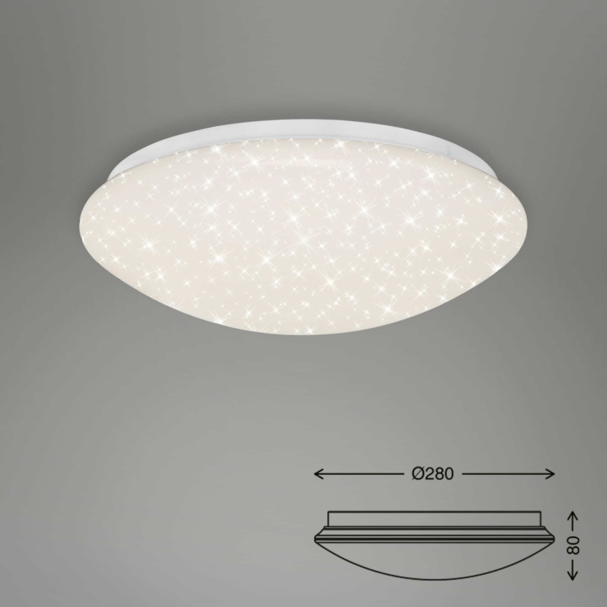 Briloner 3373-016 - hämardatav LED-laelamp STARRY, 15 W, 230 V, 3000-6500K, läbimõõt 28 cm, valge + kaugjuhtimispult