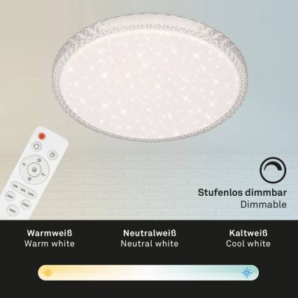 Briloner 3412-016 - Hämardatav laevalgusti STAR SKY LED/24W/230V 3000/4000/6000K läbimõõt 39 cm + kaugjuhtimispult