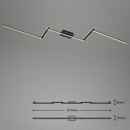 Briloner 3501-015 - LED Pinnale kinnitatav lühter STAFF 5xLED/4,8W/230V must