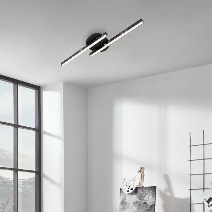 Briloner 3517-025 - LED Pinnale kinnitatav lühter REY 2xLED/6W/230V must
