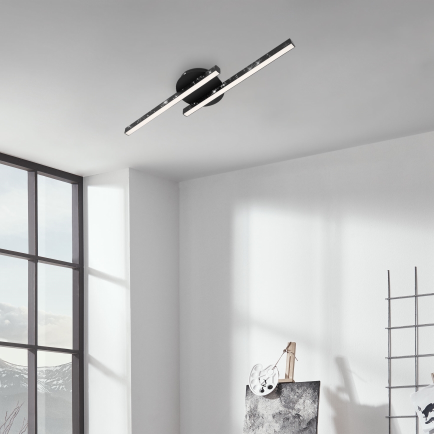 Briloner 3517-025 - LED Pinnale kinnitatav lühter REY 2xLED/6W/230V must