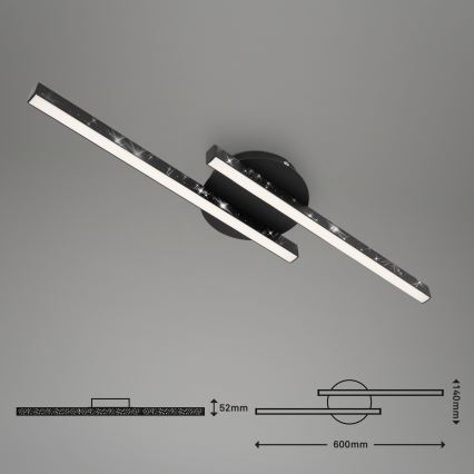 Briloner 3517-025 - LED Pinnale kinnitatav lühter REY 2xLED/6W/230V must
