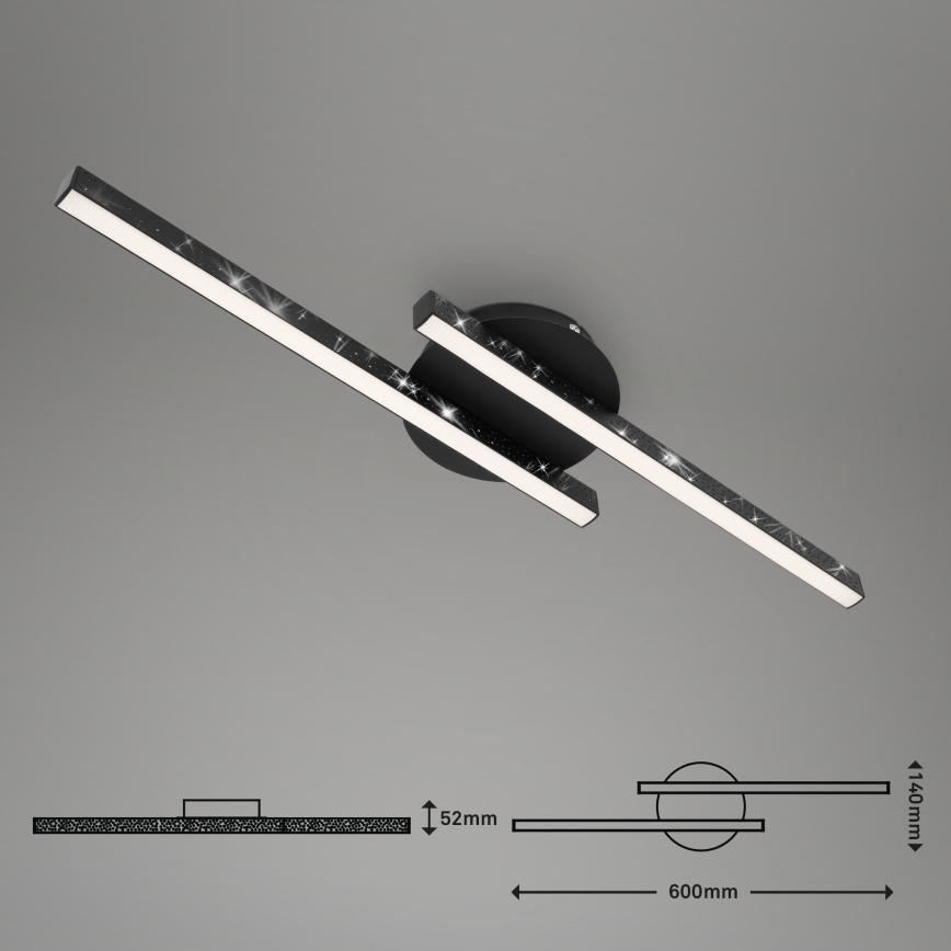 Briloner 3517-025 - LED Pinnale kinnitatav lühter REY 2xLED/6W/230V must