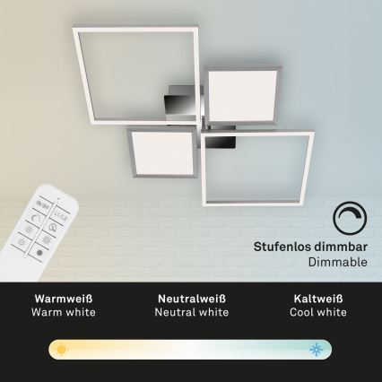 Briloner 3530-018 - LED Hämardatav pinnale kinnitatav lühter FRAME LED/40W/230V 3000-6500K + kaugjuhtimispult