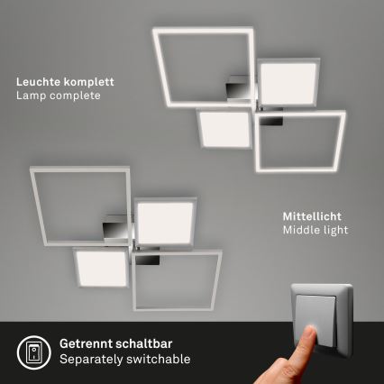 Briloner 3530-018 - LED Hämardatav pinnale kinnitatav lühter FRAME LED/40W/230V 3000-6500K + kaugjuhtimispult