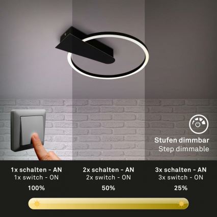 Briloner 3542-015 - LED Hämardatav laevalgusti NICO LED/12W/230V must