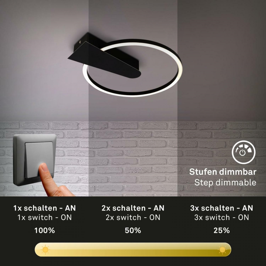 Briloner 3542-015 - LED Hämardatav laevalgusti NICO LED/12W/230V must