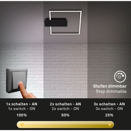 Briloner 3544-015 - LED Hämardatav laevalgusti NICO LED/12W/230V must