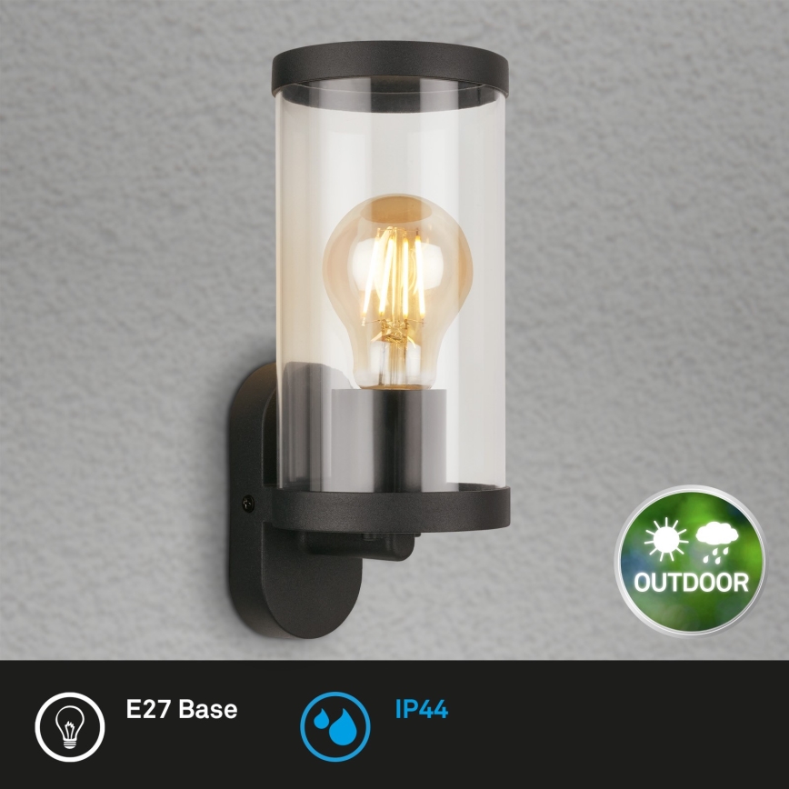 Briloner 3600-015 - Väli seinavalgusti KAIRO 1xE27/12W/230V IP44 must