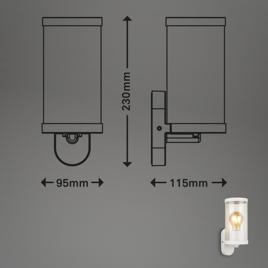 Briloner 3600-016 - Väli seinavalgusti KAIRO 1xE27/12W/230V IP44 valge