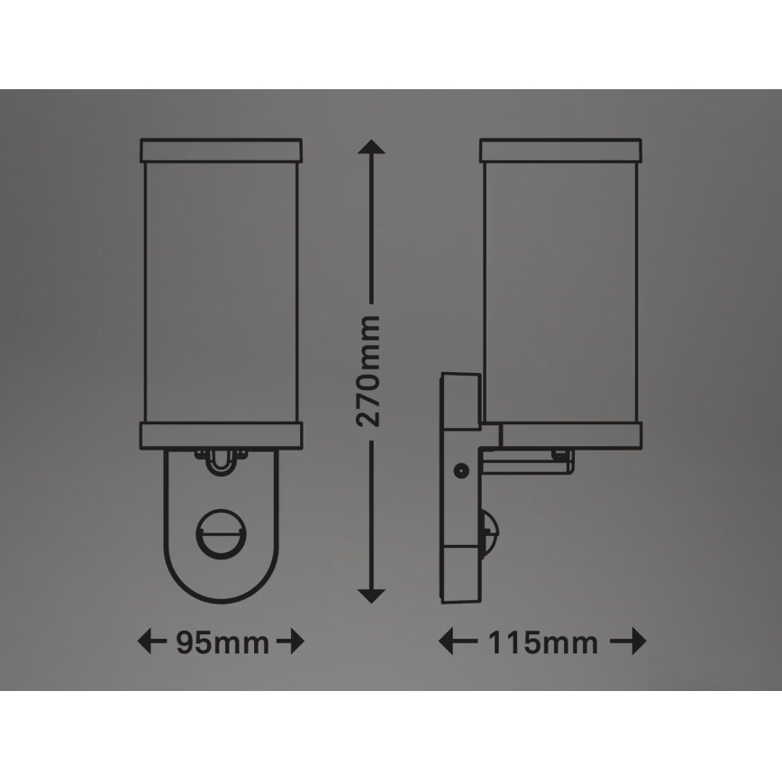 Briloner 3628-016 - Väli seinavalgusti koos anduriga KAIRO 1xE27/12W/230V IP44 valge