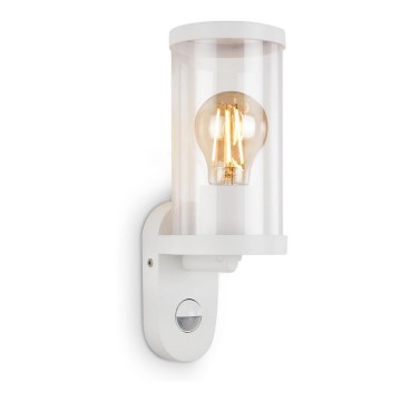 Briloner 3628-016 - Väli seinavalgusti koos anduriga KAIRO 1xE27/12W/230V IP44 valge