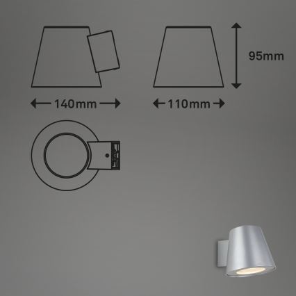 Briloner 3645-014 - LED Väli seinavalgusti NEAPEL 1xGU10/4,9W/230V IP44