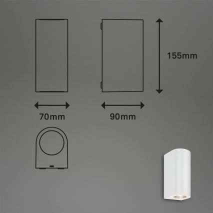 Briloner 3648-026 - LED Väli seinavalgusti UP&DOWN 2xGU10/4,7W/230V IP44