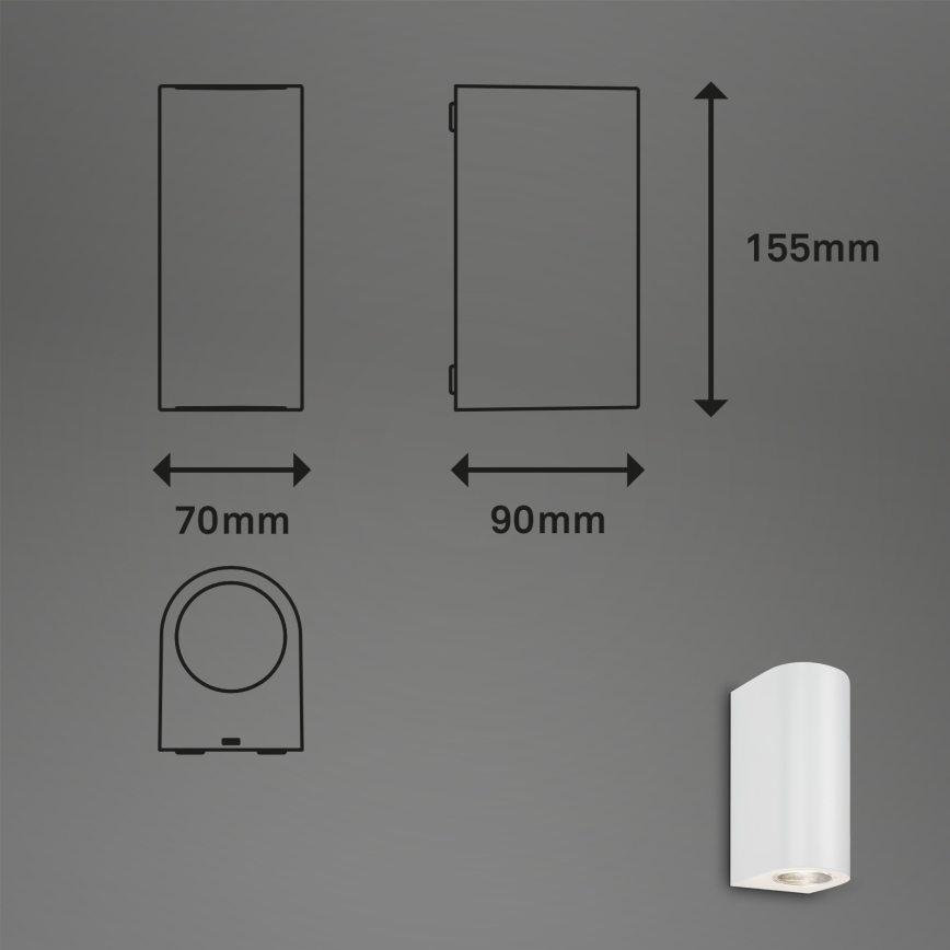 Briloner 3648-026 - LED Väli seinavalgusti UP&DOWN 2xGU10/4,7W/230V IP44