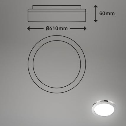 Briloner 3673-018 - LED Laevalgusti vannituppa SPLASH LED/28W/230V d. 41 cm